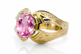 Ametyst 14k żółte złoto Pierścionek Klasyczny Vintage vrc135y